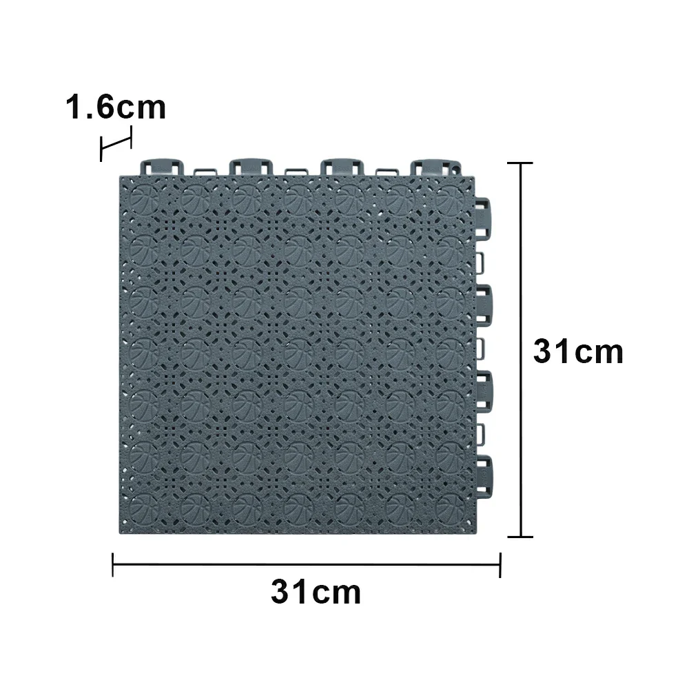 DUNK MASTER Interlocking Sports Floor Tiles - Anti-Slip Shock Absorbing Modular Court Flooring 10/20/30  Square Meters Basketball Court Outdoor Use - Dark Grey - Image 5