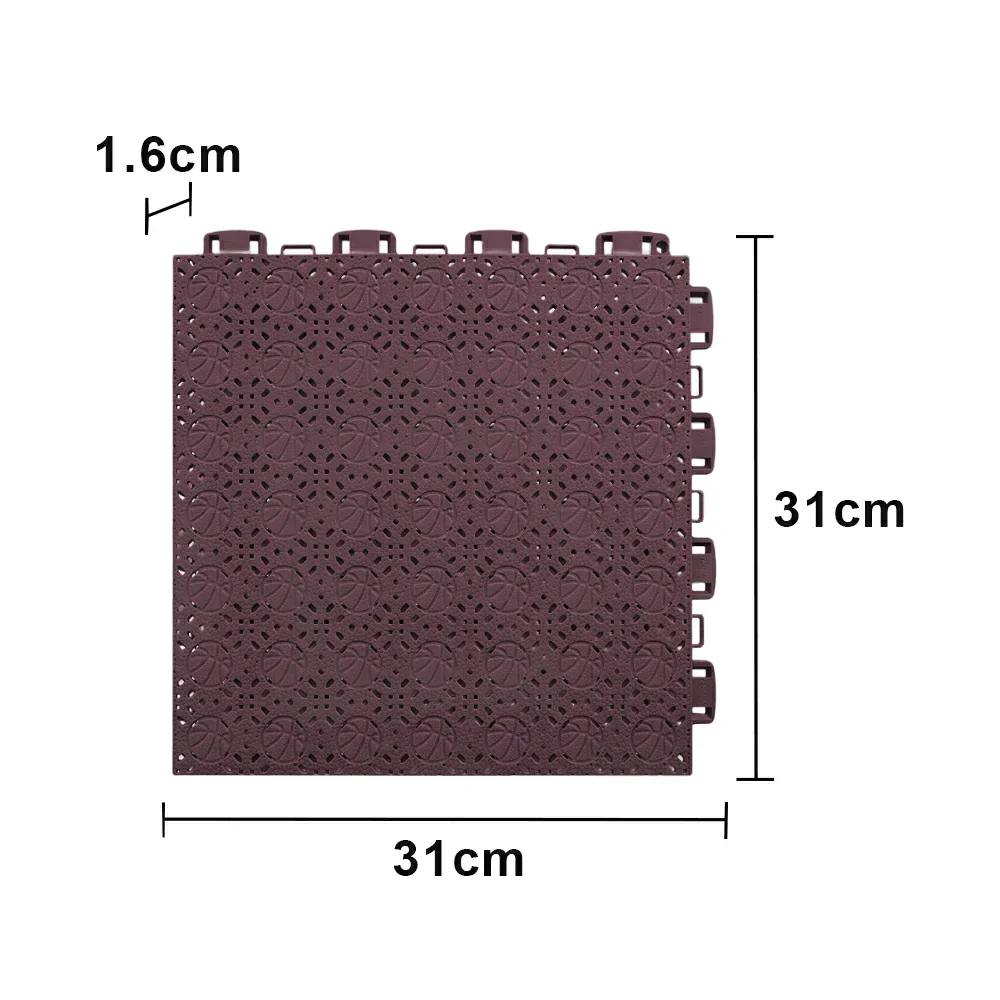 DUNK MASTER Interlocking Sports Floor Tiles - Anti-Slip Shock Absorbing Modular Court Flooring 10/20/30 Square Meters Basketball Court Outdoor Use - Coffee - Image 5