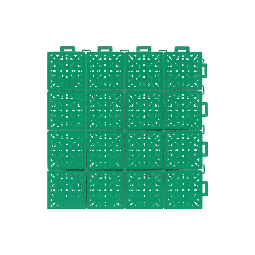 DUNK MASTER Interlocking Sports Floor Tiles - Anti-Slip Shock Absorbing Modular Court Flooring 10/20/30 Square Meters Basketball Court Outdoor Use - Grass Green