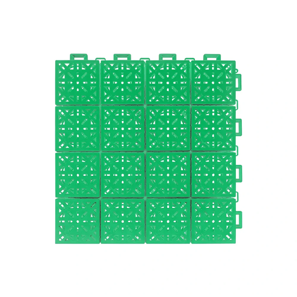 DUNK MASTER Interlocking Sports Floor Tiles - Anti-Slip Shock Absorbing Modular Court Flooring 10/20/30 Square Meters Basketball Court Outdoor Use - Emerald Green