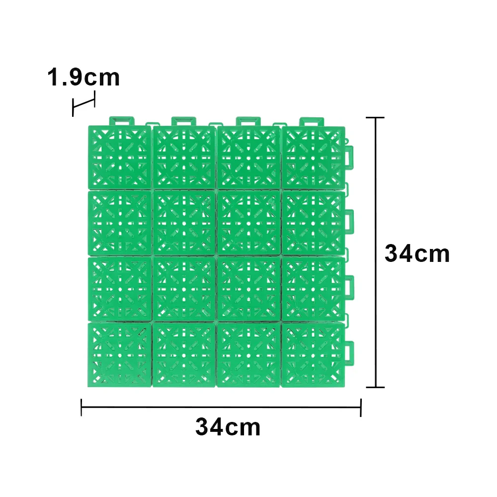 DUNK MASTER Interlocking Sports Floor Tiles - Anti-Slip Shock Absorbing Modular Court Flooring 10/20/30 Square Meters Basketball Court Outdoor Use - Emerald Green - Image 5