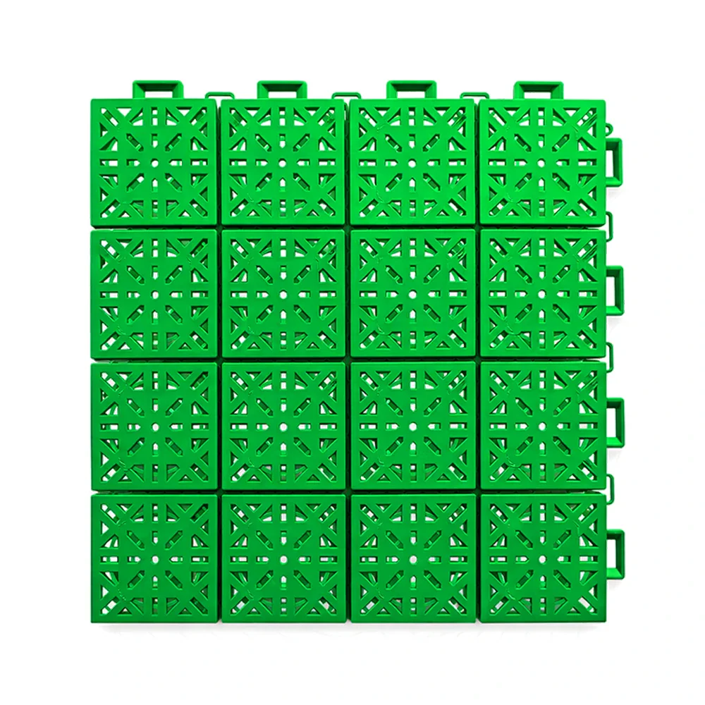DUNK MASTER Interlocking Sports Floor Tiles - Anti-Slip Shock Absorbing Modular Court Flooring 10/20/30 Square Meters Basketball Court Outdoor Use - Apple Green