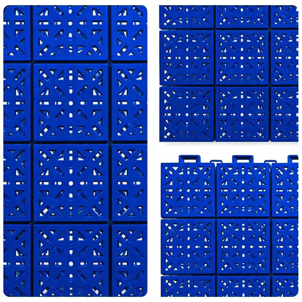 DUNK MASTER Interlocking Sports Floor Tiles - Anti-Slip Shock Absorbing Modular Court Flooring 10/20/30 Square Meters Basketball Court Outdoor Use - Royal Blue - Image 3