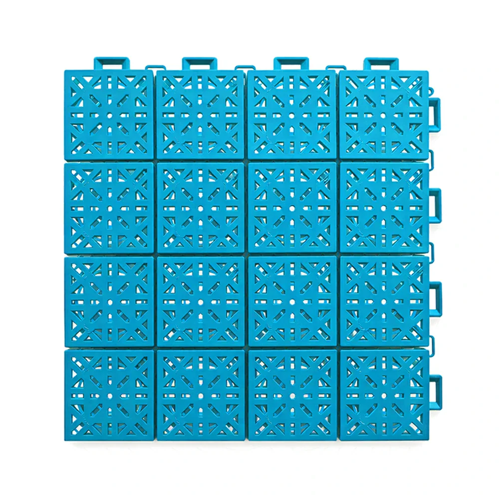 DUNK MASTER Interlocking Sports Floor Tiles - Anti-Slip Shock Absorbing Modular Court Flooring 10/20/30 Square Meters Basketball Court Outdoor Use - Blue