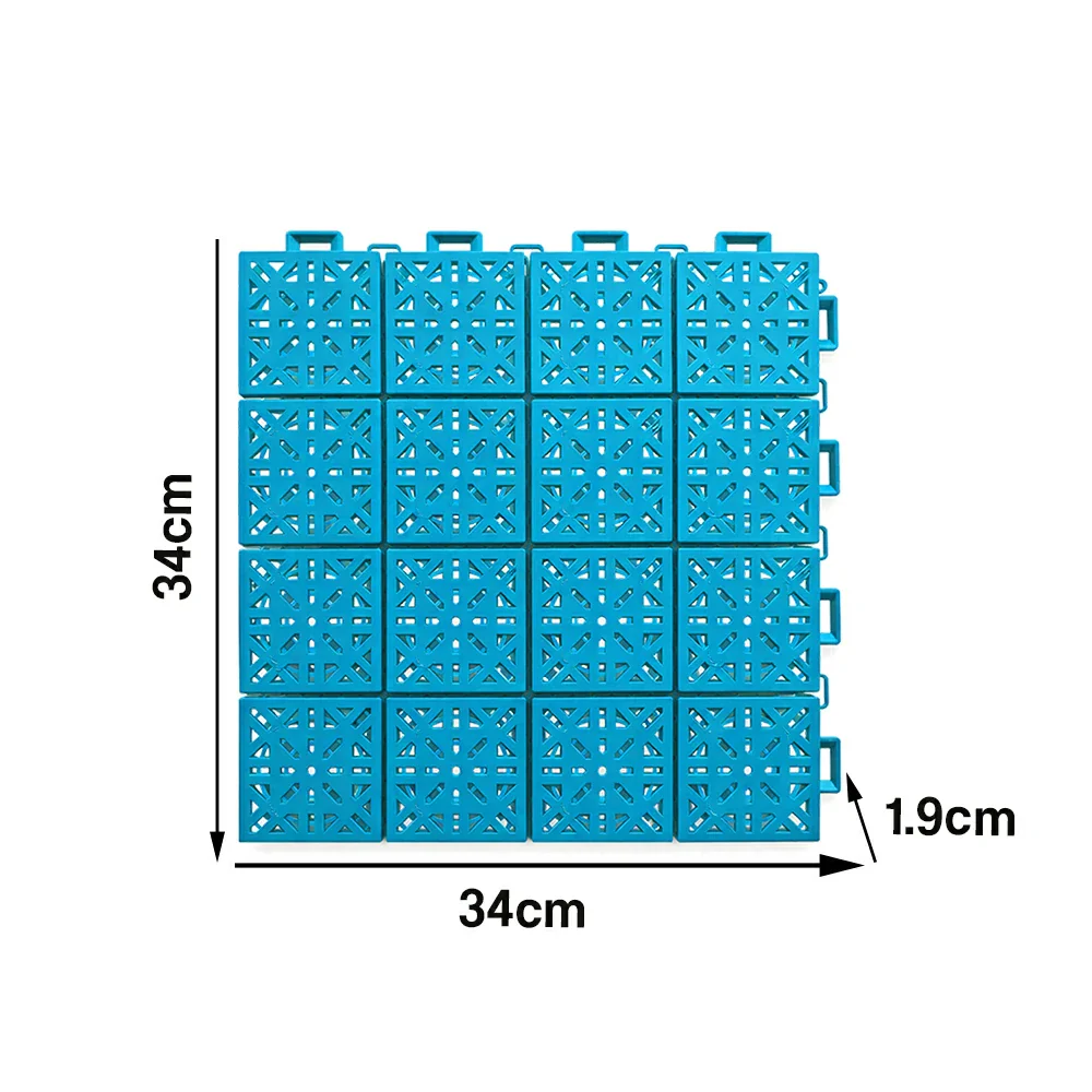 DUNK MASTER Interlocking Sports Floor Tiles - Anti-Slip Shock Absorbing Modular Court Flooring 10/20/30 Square Meters Basketball Court Outdoor Use - Blue - Image 5