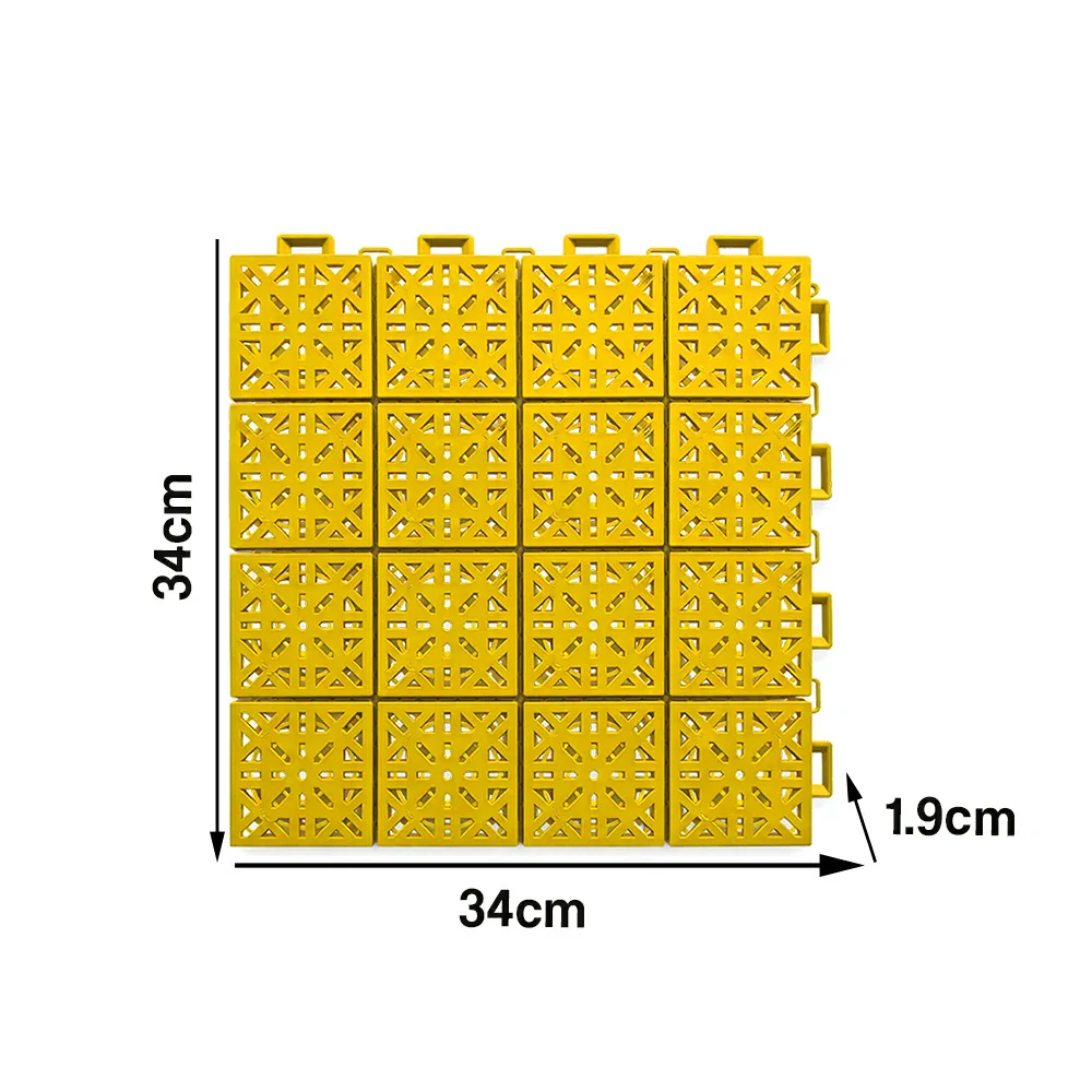 DUNK MASTER Interlocking Sports Floor Tiles - Anti-Slip Shock Absorbing Modular Court Flooring 10/20/30 Square Meters Basketball Court Outdoor Use - Yellow - Image 5