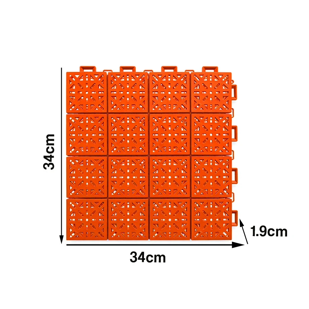 DUNK MASTER Interlocking Sports Floor Tiles - Anti-Slip Shock Absorbing Modular Court Flooring 10/20/30 Square Meters Basketball Court Outdoor Use - Orange - Image 5