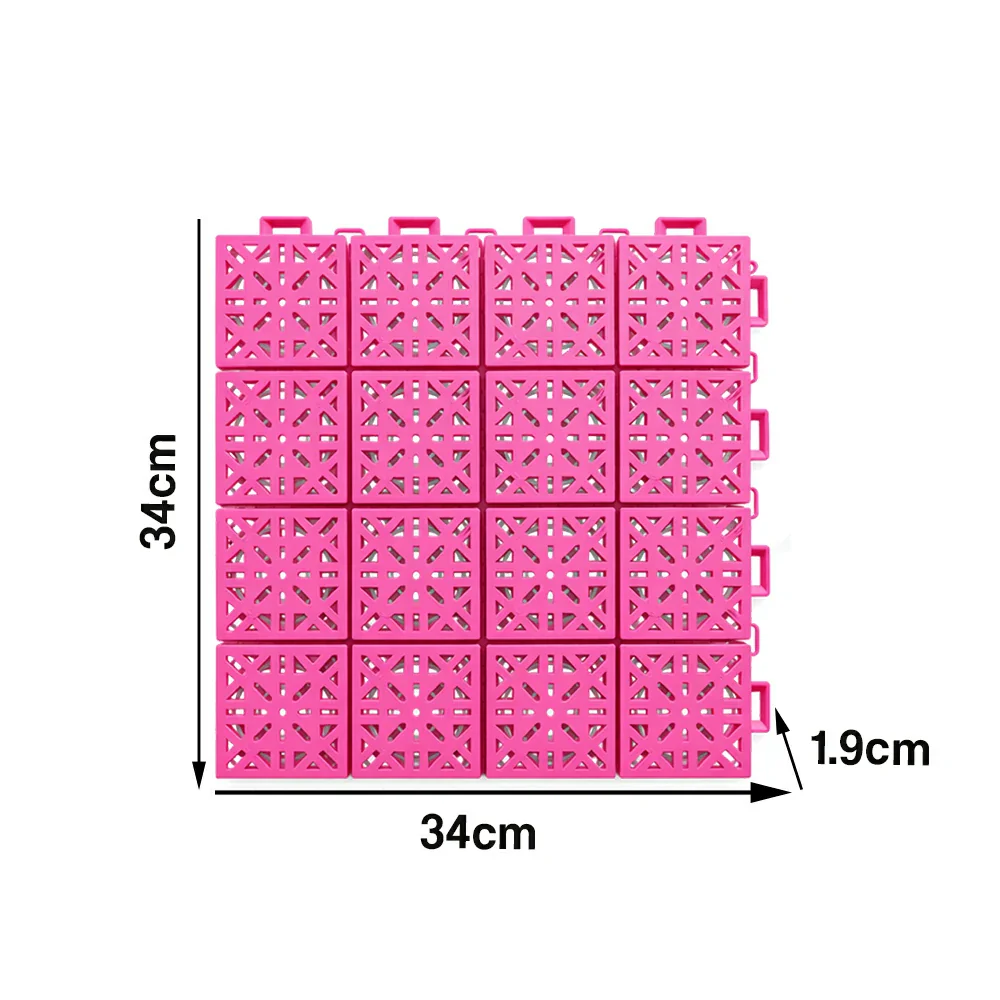 DUNK MASTER Interlocking Sports Floor Tiles - Anti-Slip Shock Absorbing Modular Court Flooring 10/20/30 Square Meters Basketball Court Outdoor Use - Pink - Image 5