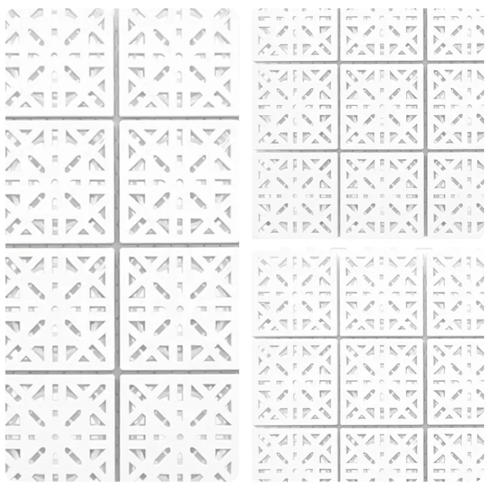DUNK MASTER Interlocking Sports Floor Tiles - Anti-Slip Shock Absorbing Modular Court Flooring 10/20/30 Square Meters Basketball Court Outdoor Use - White - Image 3