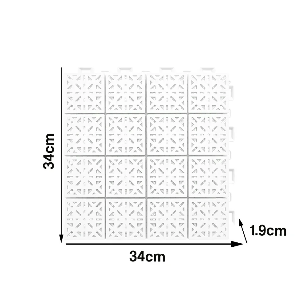 DUNK MASTER Interlocking Sports Floor Tiles - Anti-Slip Shock Absorbing Modular Court Flooring 10/20/30 Square Meters Basketball Court Outdoor Use - White - Image 5