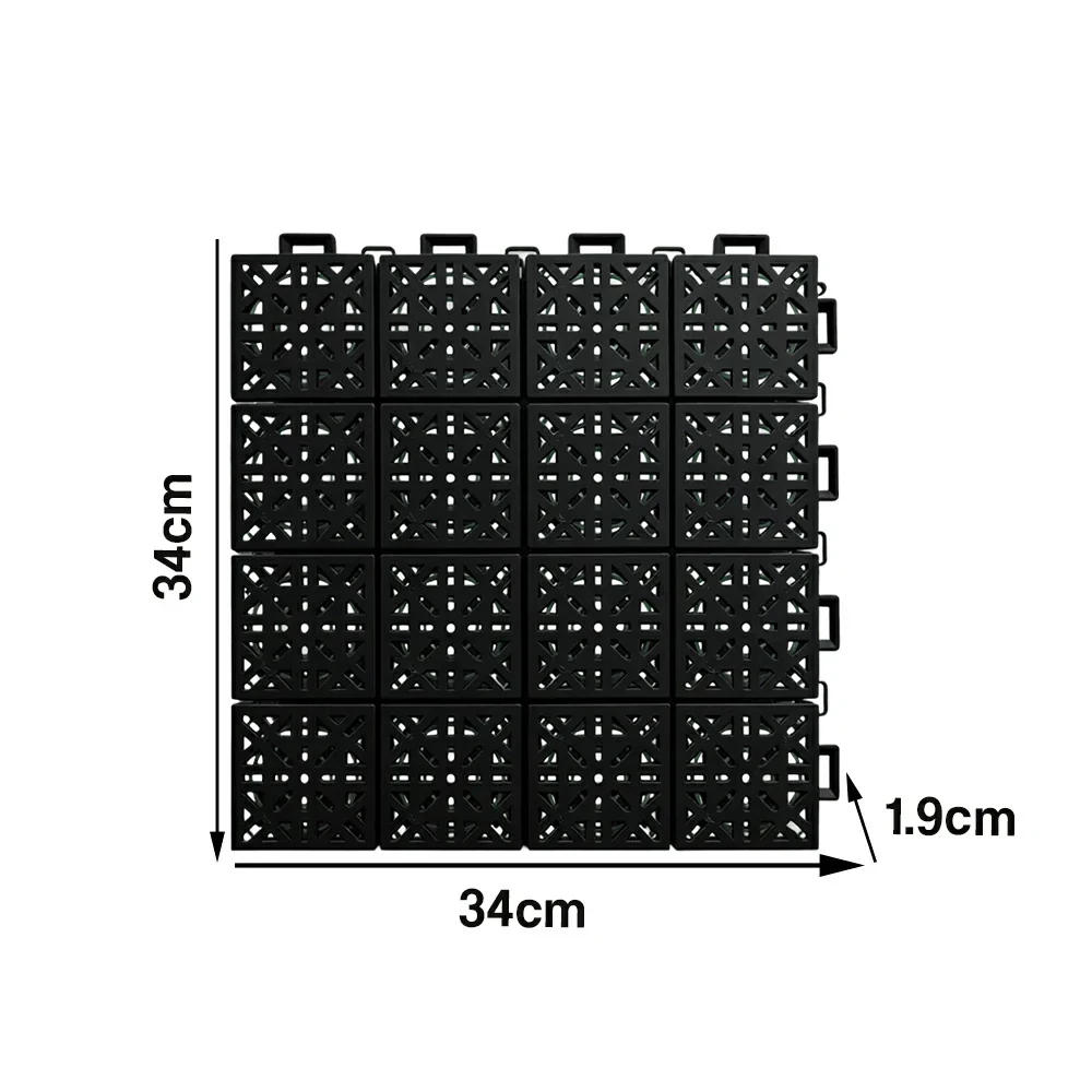 DUNK MASTER Interlocking Sports Floor Tiles - Anti-Slip Shock Absorbing Modular Court Flooring 10/20/30 Square Meters Basketball Court Outdoor Use - Black - Image 5