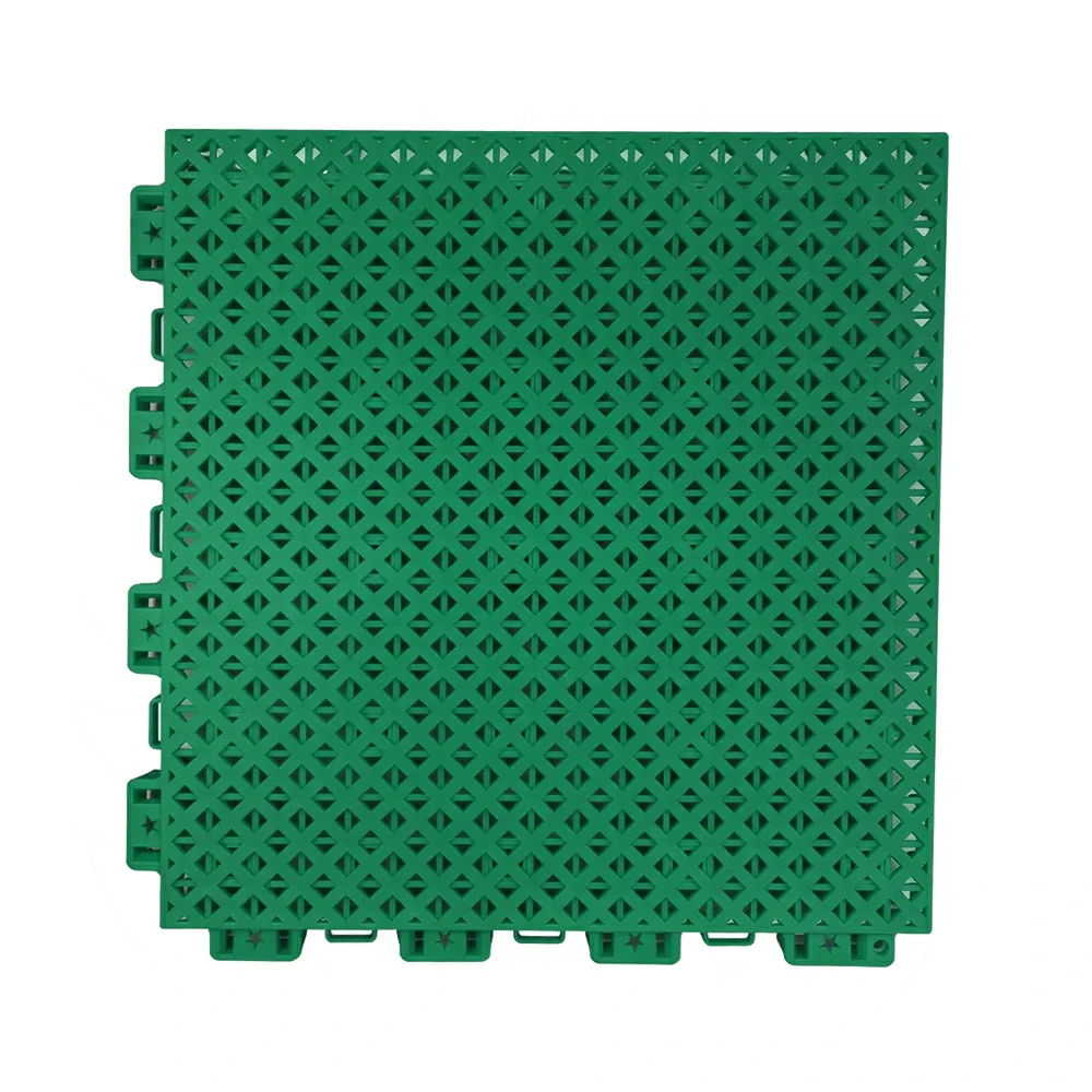 DUNK MASTER Outdoor Interlocking Sports Floor Tiles Anti-Slip Shock Absorbing Basketball Court Flooring 10/20/30 - Grass Green