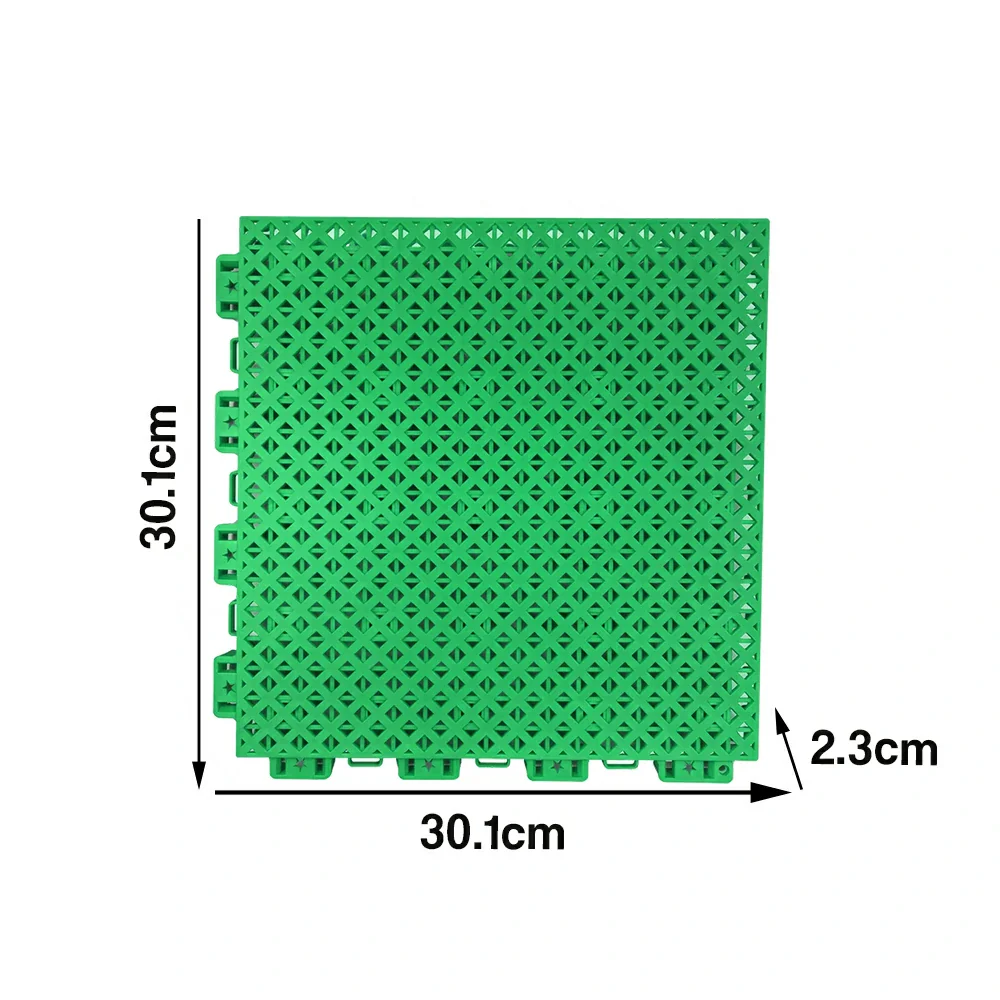 DUNK MASTER Outdoor Interlocking Sports Floor Tiles Anti-Slip Shock Absorbing Basketball Court Flooring 10/20/30 Square Meters - Emerald Green - Image 5
