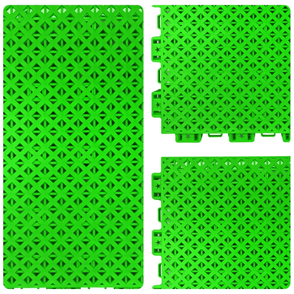 DUNK MASTER Outdoor Interlocking Sports Floor Tiles Anti-Slip Shock Absorbing Basketball Court Flooring 10/20/30 Square Meters - Apple Green - Image 3
