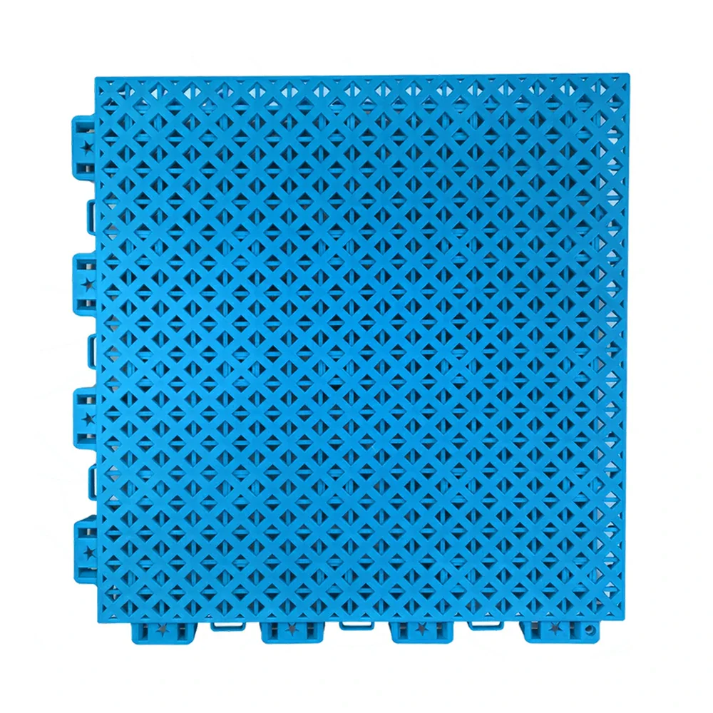 DUNK MASTER Outdoor Interlocking Sports Floor Tiles Anti-Slip Shock Absorbing Basketball Court Flooring 10/20/30 Square Meters - Blue