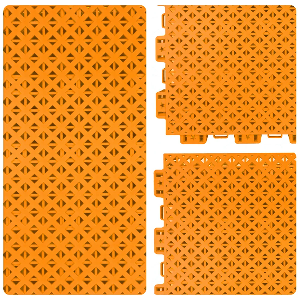 DUNK MASTER Outdoor Interlocking Sports Floor Tiles Anti-Slip Shock Absorbing Basketball Court Flooring 10/20/30 Square Meters - Orange - Image 3