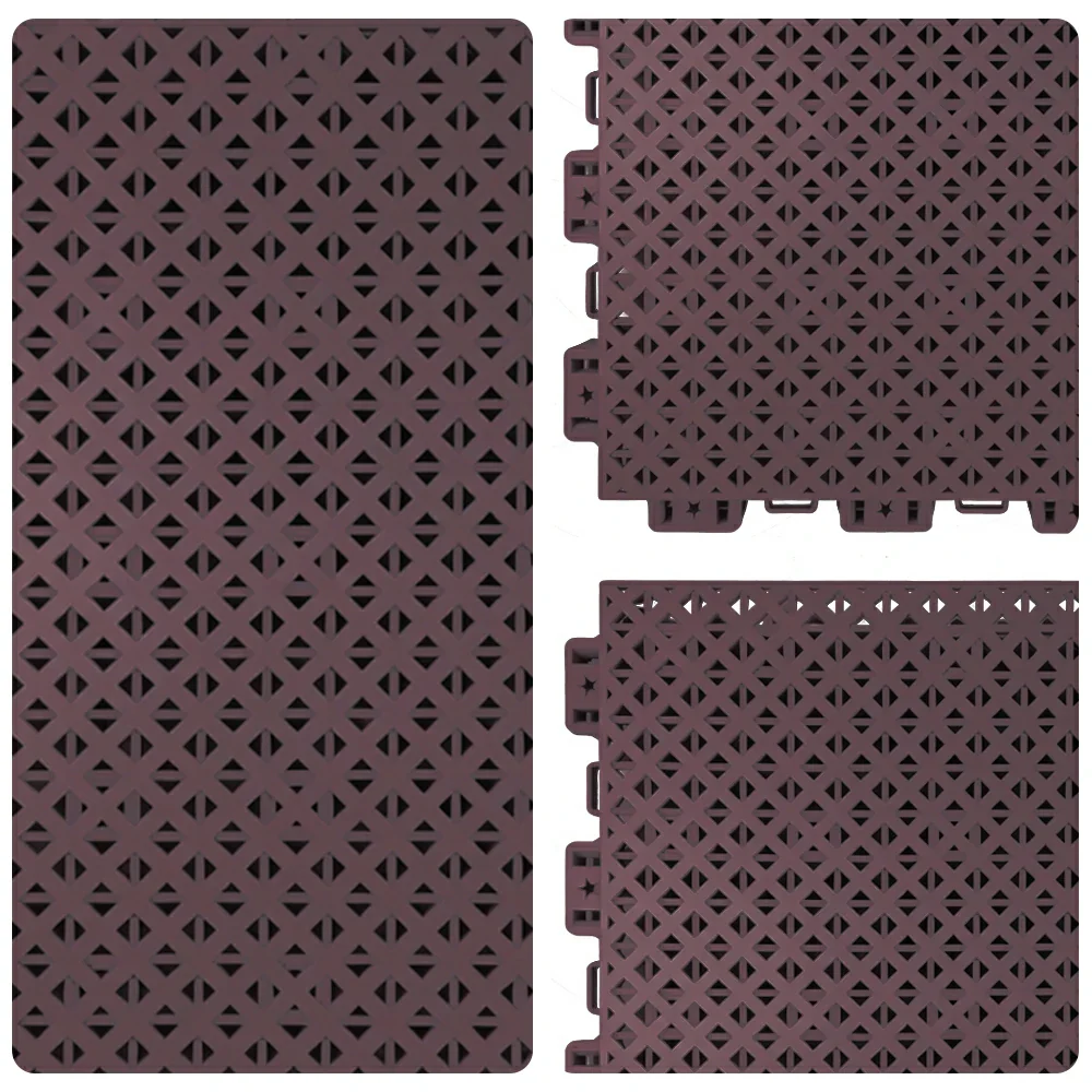 DUNK MASTER Outdoor Interlocking Sports Floor Tiles Anti-Slip Shock Absorbing Basketball Court Flooring 10/20/30 Square Meters - Coffee - Image 3