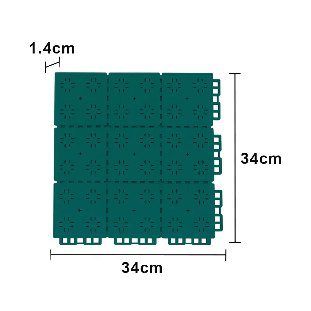 DUNK MASTER Outdoor Interlocking Sports Floor Tiles Anti-Slip Shock Absorbing Basketball Court Flooring 10/20/30 Square Meters - Dark Green - Image 5