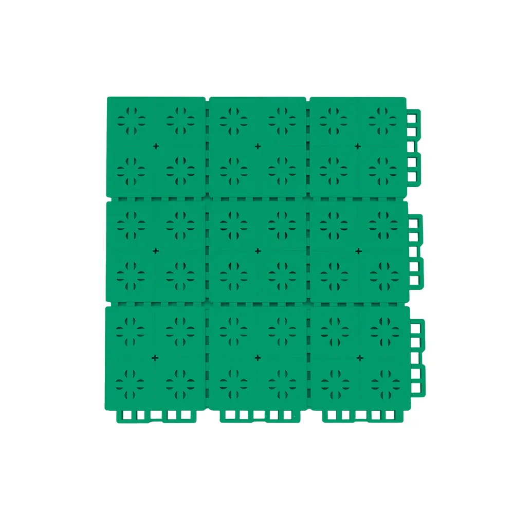 DUNK MASTER Outdoor Interlocking Sports Floor Tiles Anti-Slip Shock Absorbing Basketball Court Flooring 10/20/30 Square Meters - Grass Green