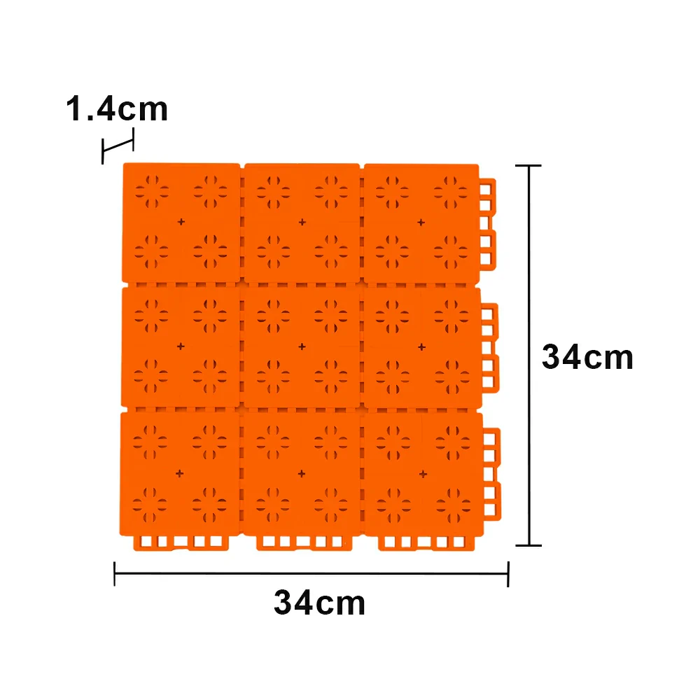 DUNK MASTER Outdoor Interlocking Sports Floor Tiles Anti-Slip Shock Absorbing Basketball Court Flooring 10/20/30 Square Meters - Orange - Image 5