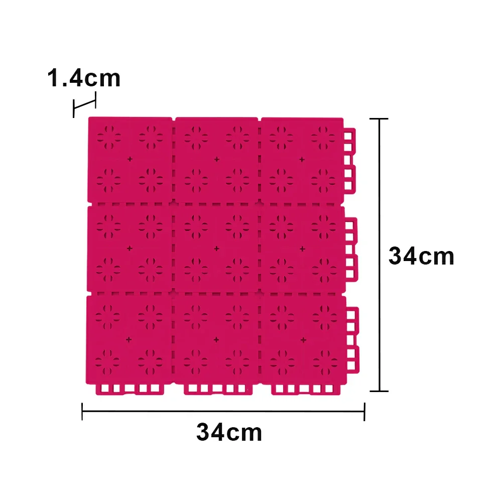 DUNK MASTER Outdoor Interlocking Sports Floor Tiles Anti-Slip Shock Absorbing Basketball Court Flooring 10/20/30 Square Meters - Rose Red - Image 5