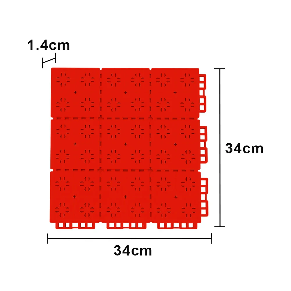 DUNK MASTER Outdoor Interlocking Sports Floor Tiles Anti-Slip Shock Absorbing Basketball Court Flooring 10/20/30 Square Meters - Red - Image 5