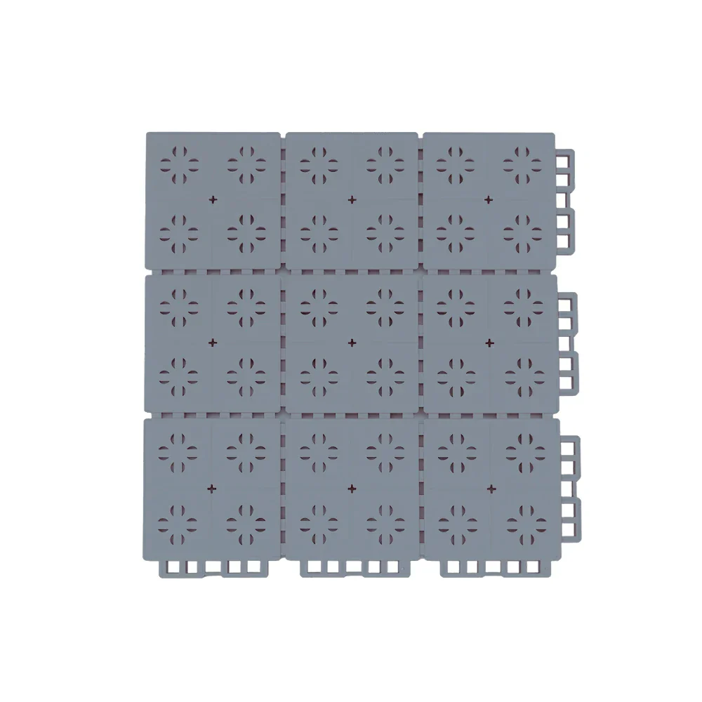 DUNK MASTER Outdoor Interlocking Sports Floor Tiles Anti-Slip Shock Absorbing Basketball Court Flooring 10/20/30 Square Meters - Light Grey