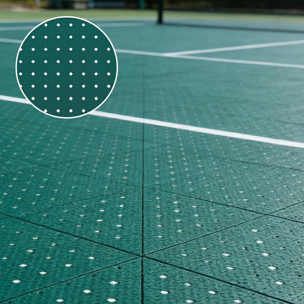DUNK MASTER Outdoor Interlocking Sports Floor Tiles Anti-Slip Shock Absorbing Basketball Court Flooring 10/20/30 Square Meters - Dark Green - Image 4