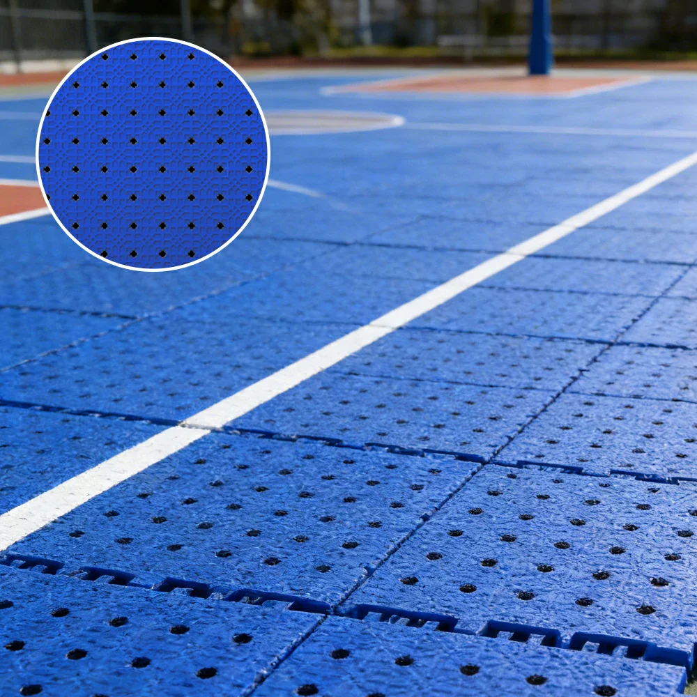 DUNK MASTER Outdoor Interlocking Sports Floor Tiles Anti-Slip Shock Absorbing Basketball Court Flooring 10/20/30 Square Meters - Royal Blue - Image 2