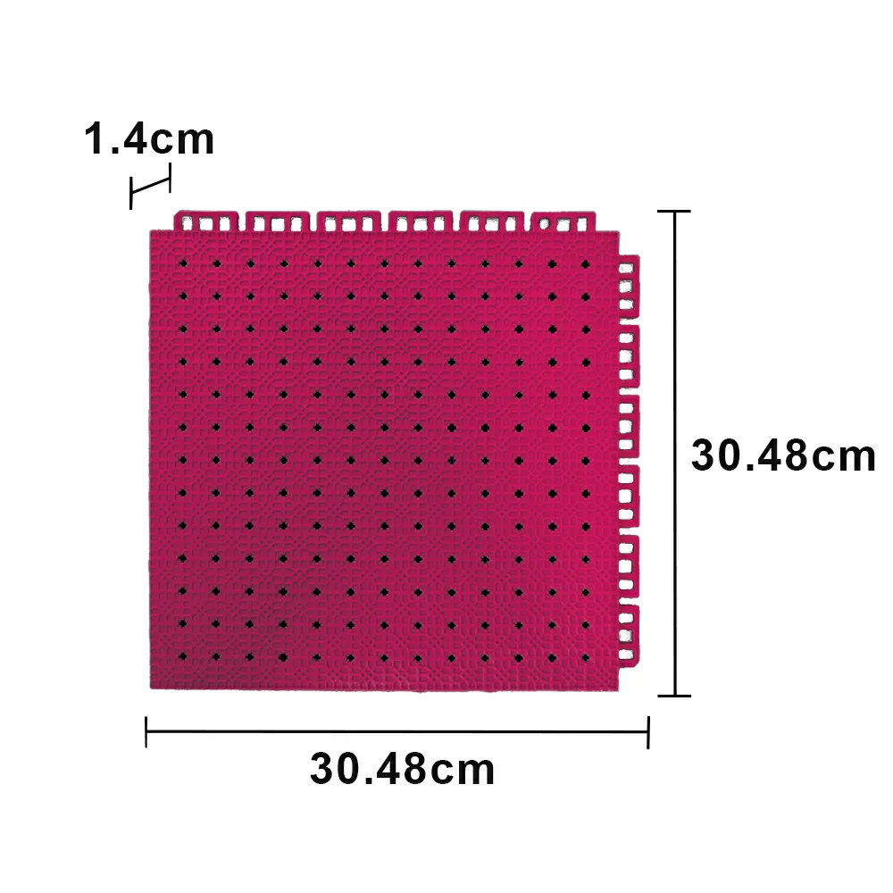 DUNK MASTER Outdoor Interlocking Sports Floor Tiles Anti-Slip Shock Absorbing Basketball Court Flooring 10/20/30 Square Meters - Rose Red - Image 5