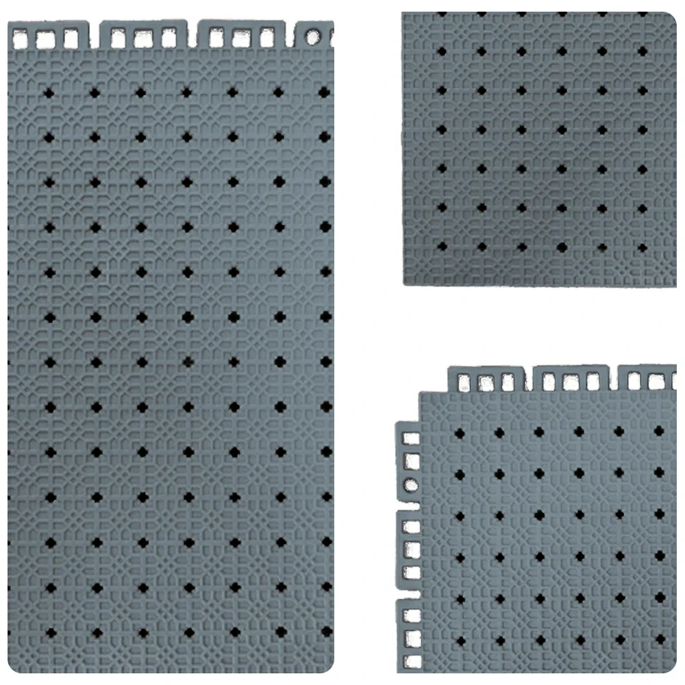 DUNK MASTER Outdoor Interlocking Sports Floor Tiles Anti-Slip Shock Absorbing Basketball Court Flooring 10/20/30 Square Meters - Light Grey - Image 3