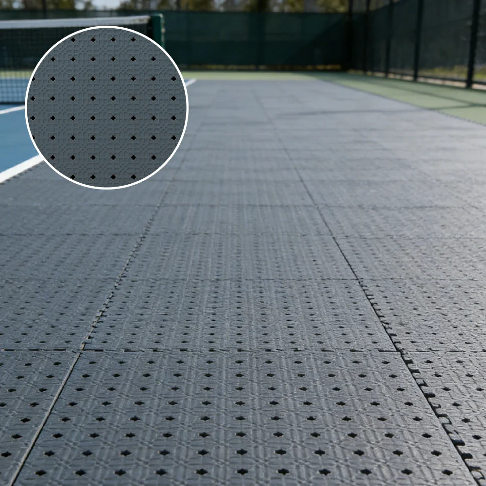 DUNK MASTER Outdoor Interlocking Sports Floor Tiles Anti-Slip Shock Absorbing Basketball Court Flooring 10/20/30 Square Meters - Dark Grey - Image 4
