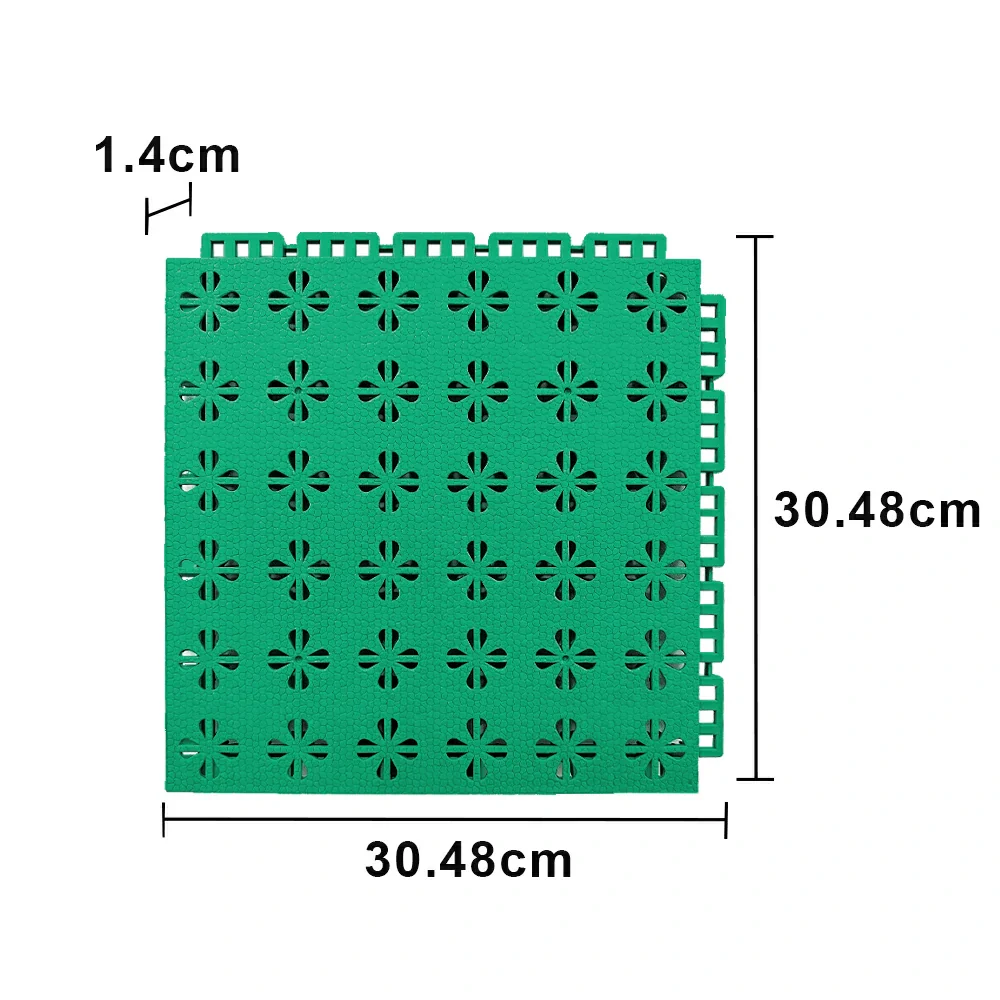 DUNK MASTER Interlocking Sports Court Tiles Anti-Slip Cushioning Drainage Flooring 10/20/30sqm Basketball Court Playground - Grass Green - Image 5