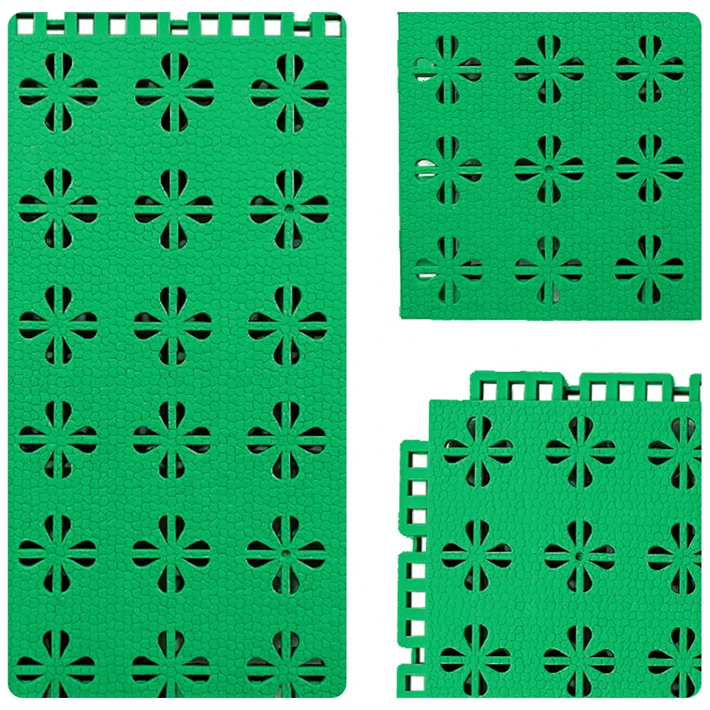 DUNK MASTER Interlocking Sports Court Tiles Anti-Slip Cushioning Drainage Flooring 10/20/30sqm Basketball Court Playground - Emerald Green - Image 3