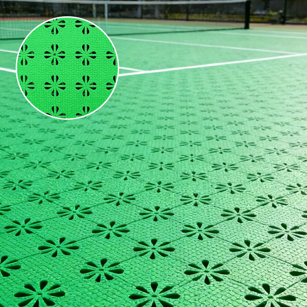 DUNK MASTER Interlocking Sports Court Tiles Anti-Slip Cushioning Drainage Flooring 10/20/30sqm Basketball Court Playground - Apple Green - Image 2