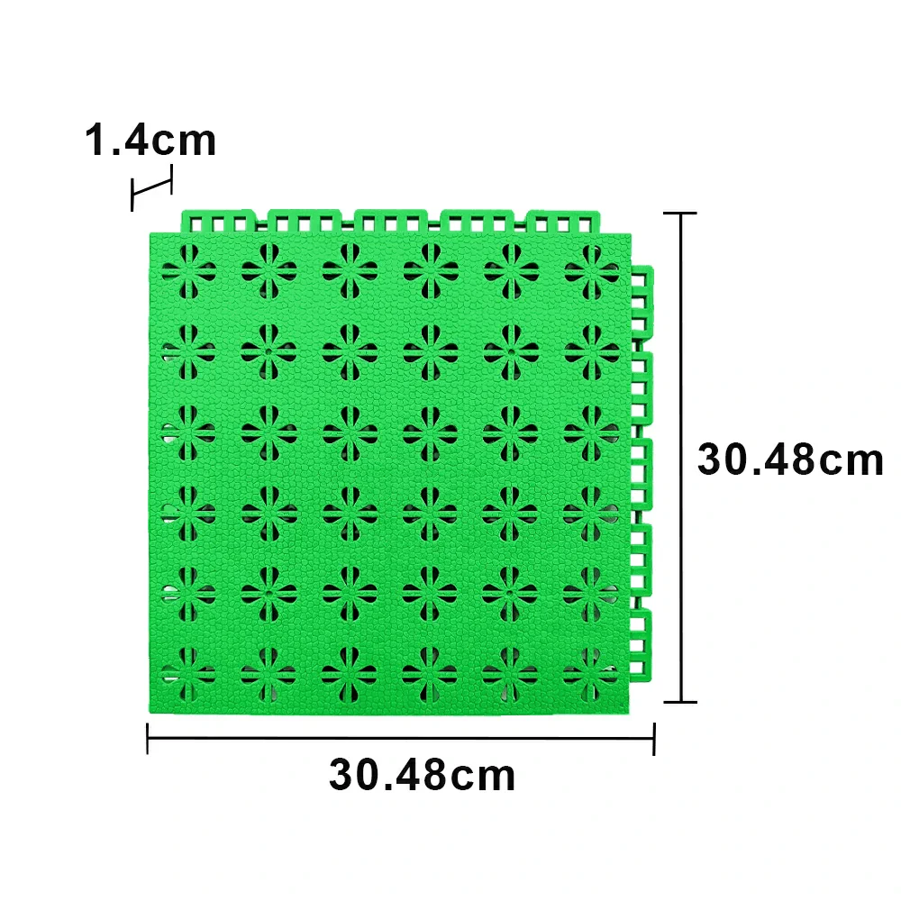 DUNK MASTER Interlocking Sports Court Tiles Anti-Slip Cushioning Drainage Flooring 10/20/30sqm Basketball Court Playground - Apple Green - Image 5