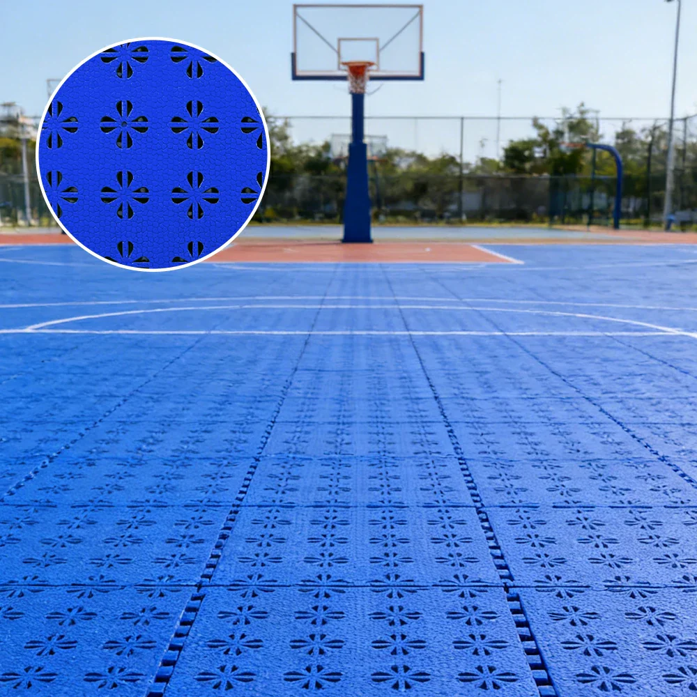 DUNK MASTER Interlocking Sports Court Tiles Anti-Slip Cushioning Drainage Flooring 10/20/30sqm Basketball Court Playground - Royal Blue - Image 4