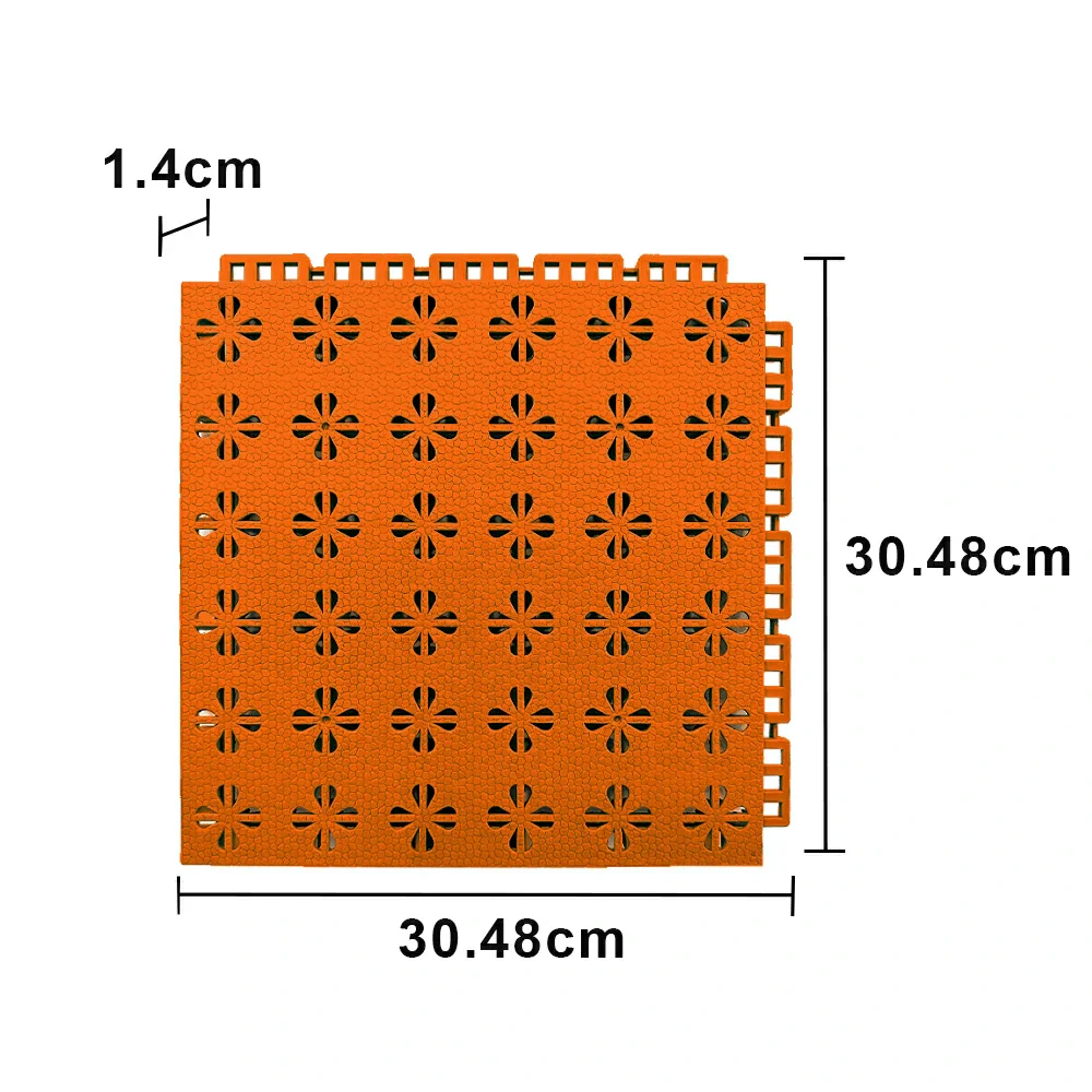 DUNK MASTER Interlocking Sports Court Tiles Anti-Slip Cushioning Drainage Flooring 10/20/30sqm Basketball Court Playground - Orange - Image 5