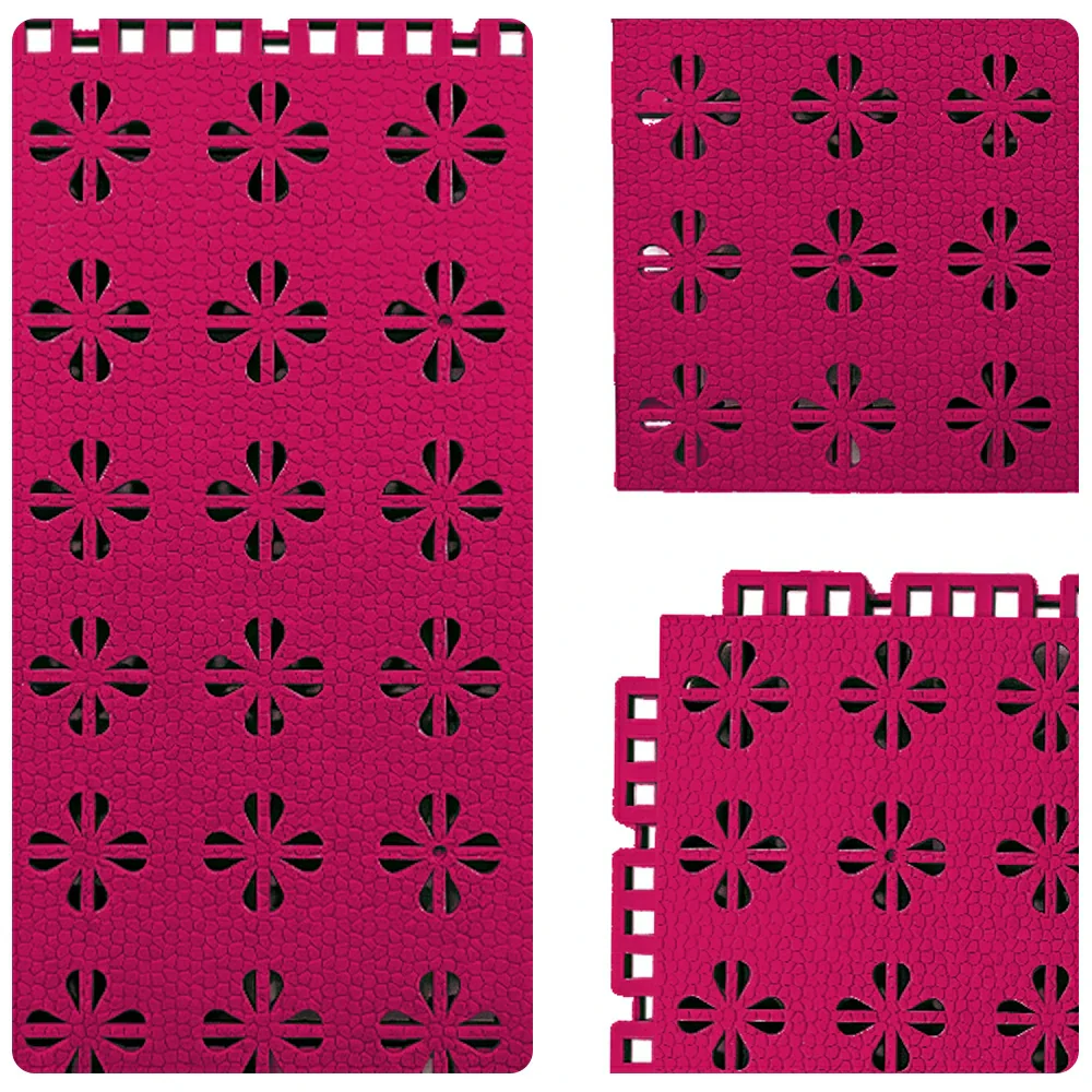 DUNK MASTER Interlocking Sports Court Tiles Anti-Slip Cushioning Drainage Flooring 10/20/30sqm Basketball Court Playground - Rose Red - Image 3