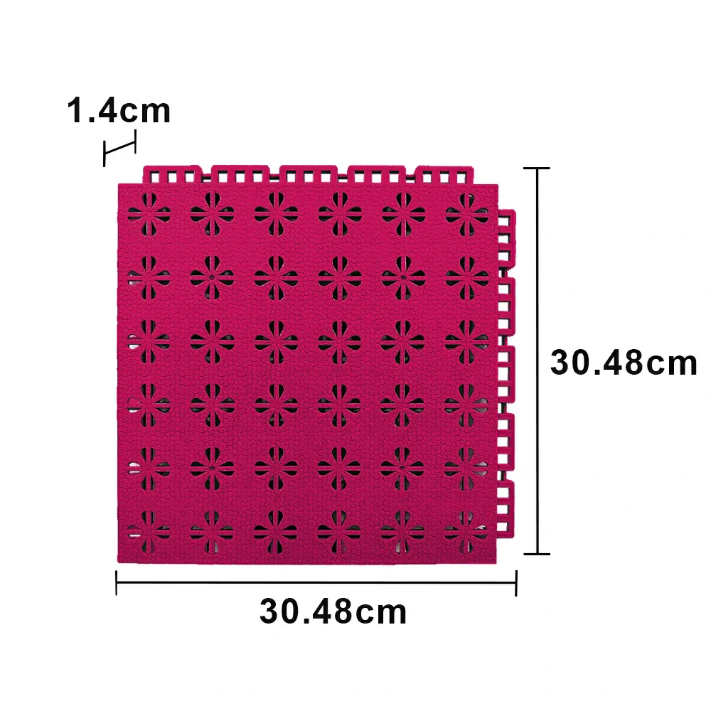 DUNK MASTER Interlocking Sports Court Tiles Anti-Slip Cushioning Drainage Flooring 10/20/30sqm Basketball Court Playground - Rose Red - Image 5