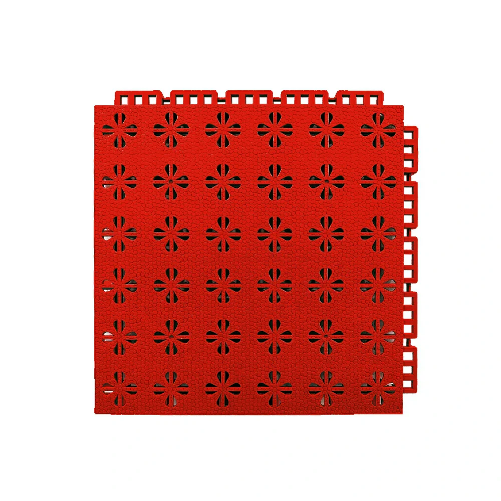 DUNK MASTER Interlocking Sports Court Tiles Anti-Slip Cushioning Drainage Flooring 10/20/30sqm Basketball Court Playground - Red