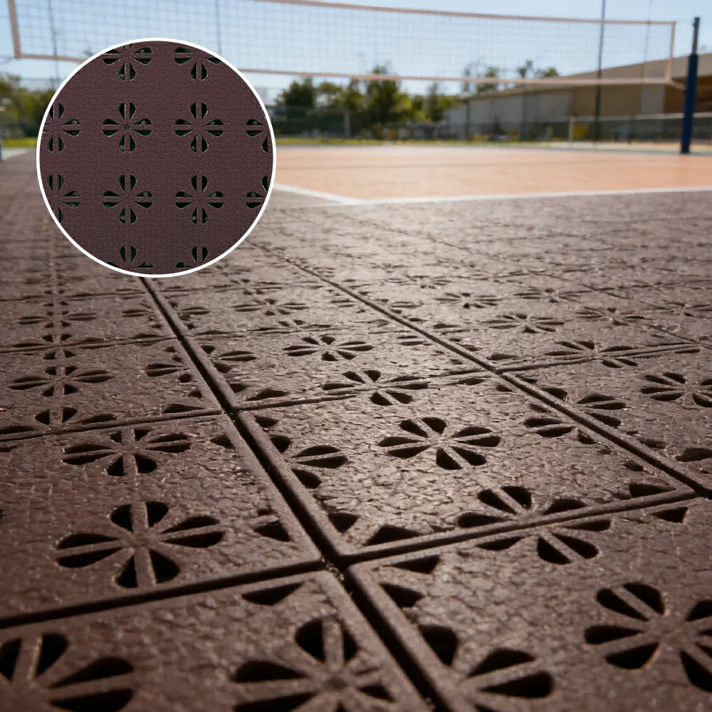 DUNK MASTER Interlocking Sports Court Tiles Anti-Slip Cushioning Drainage Flooring 10/20/30sqm Basketball Court Playground - Coffee - Image 4