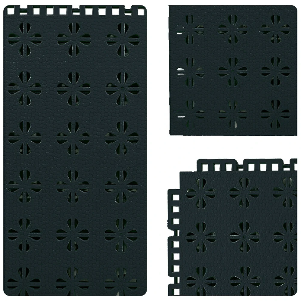 DUNK MASTER Interlocking Sports Court Tiles Anti-Slip Cushioning Drainage Flooring 10/20/30sqm Basketball Court Playground - Black - Image 3