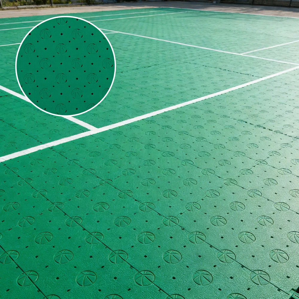 DUNK MASTER Outdoor Sports Flooring Tiles Interlocking Anti-Slip Court Floor 30.48cm Modular Tiles 10/20/30sqm Basketball Court Playground - Grass Green - Image 2