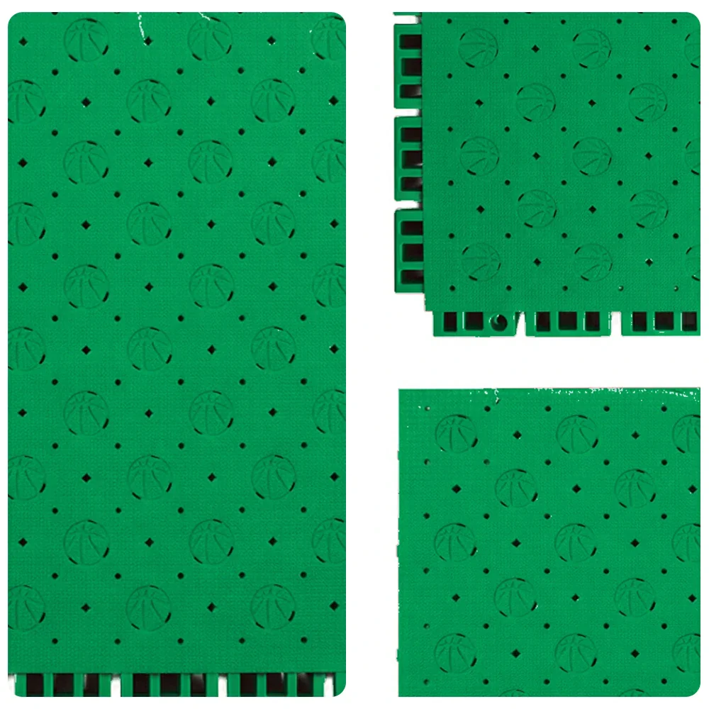 DUNK MASTER Outdoor Sports Flooring Tiles Interlocking Anti-Slip Court Floor 30.48cm Modular Tiles 10/20/30sqm Basketball Court Playground - Emerald Green - Image 3