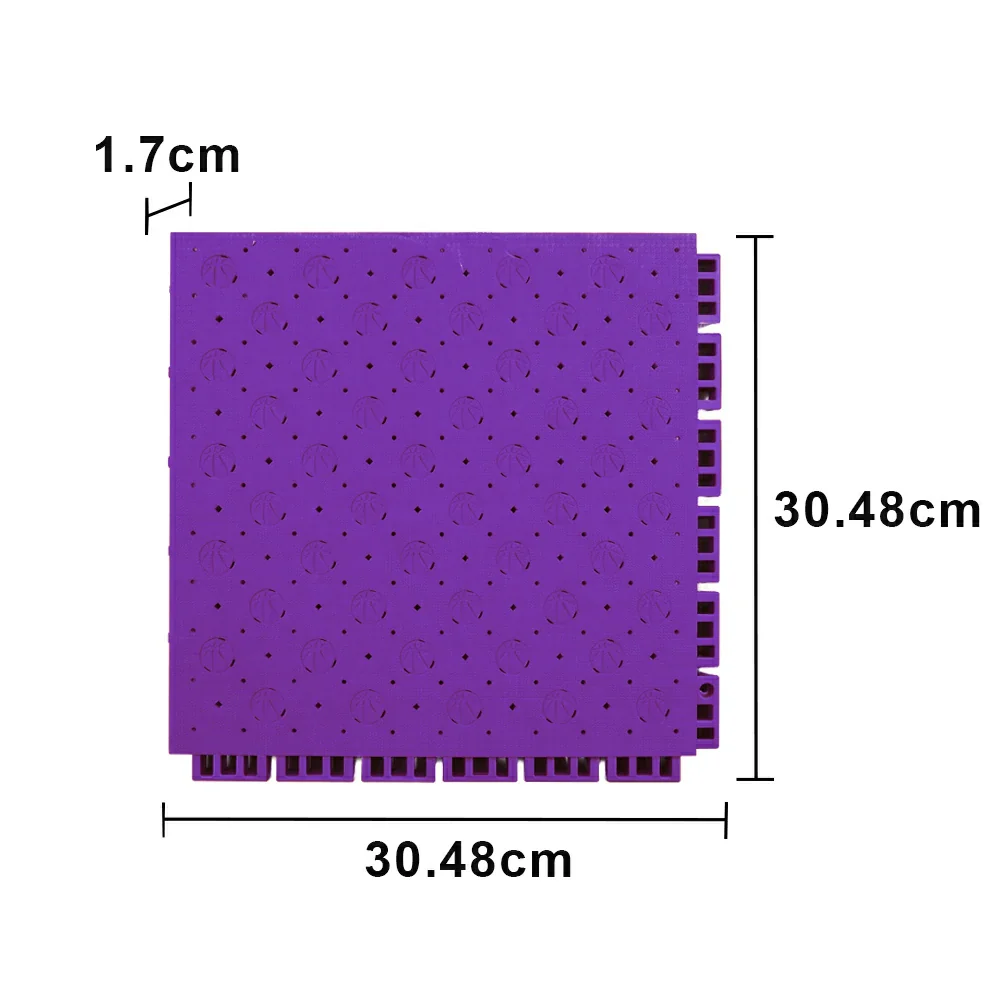 DUNK MASTER Outdoor Sports Flooring Tiles Interlocking Anti-Slip Court Floor 30.48cm Modular Tiles 10/20/30sqm Basketball Court Playground - Purple - Image 5