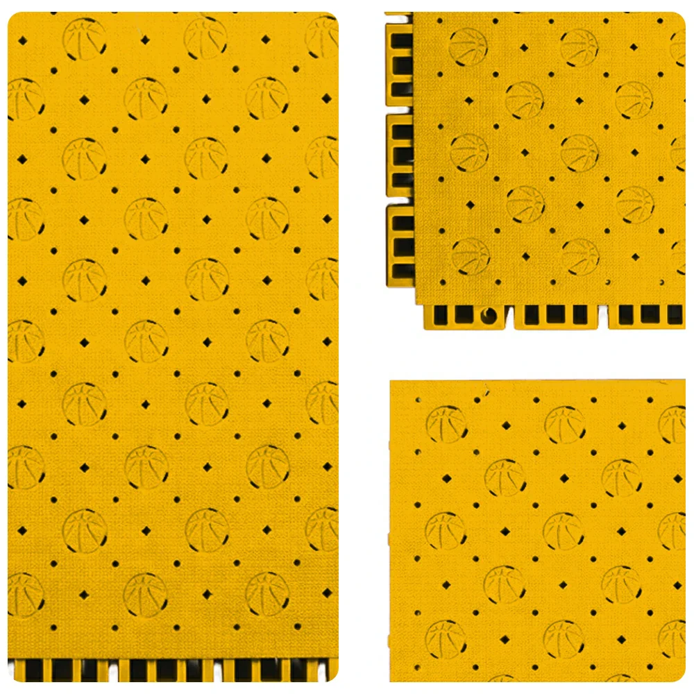 DUNK MASTER Outdoor Sports Flooring Tiles Interlocking Anti-Slip Court Floor 30.48cm Modular Tiles 10/20/30sqm Basketball Court Playground - Yellow - Image 3