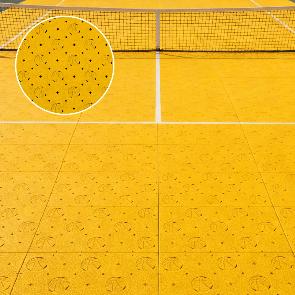 DUNK MASTER Outdoor Sports Flooring Tiles Interlocking Anti-Slip Court Floor 30.48cm Modular Tiles 10/20/30sqm Basketball Court Playground - Yellow - Image 4