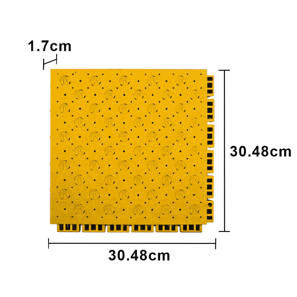 DUNK MASTER Outdoor Sports Flooring Tiles Interlocking Anti-Slip Court Floor 30.48cm Modular Tiles 10/20/30sqm Basketball Court Playground - Yellow - Image 5