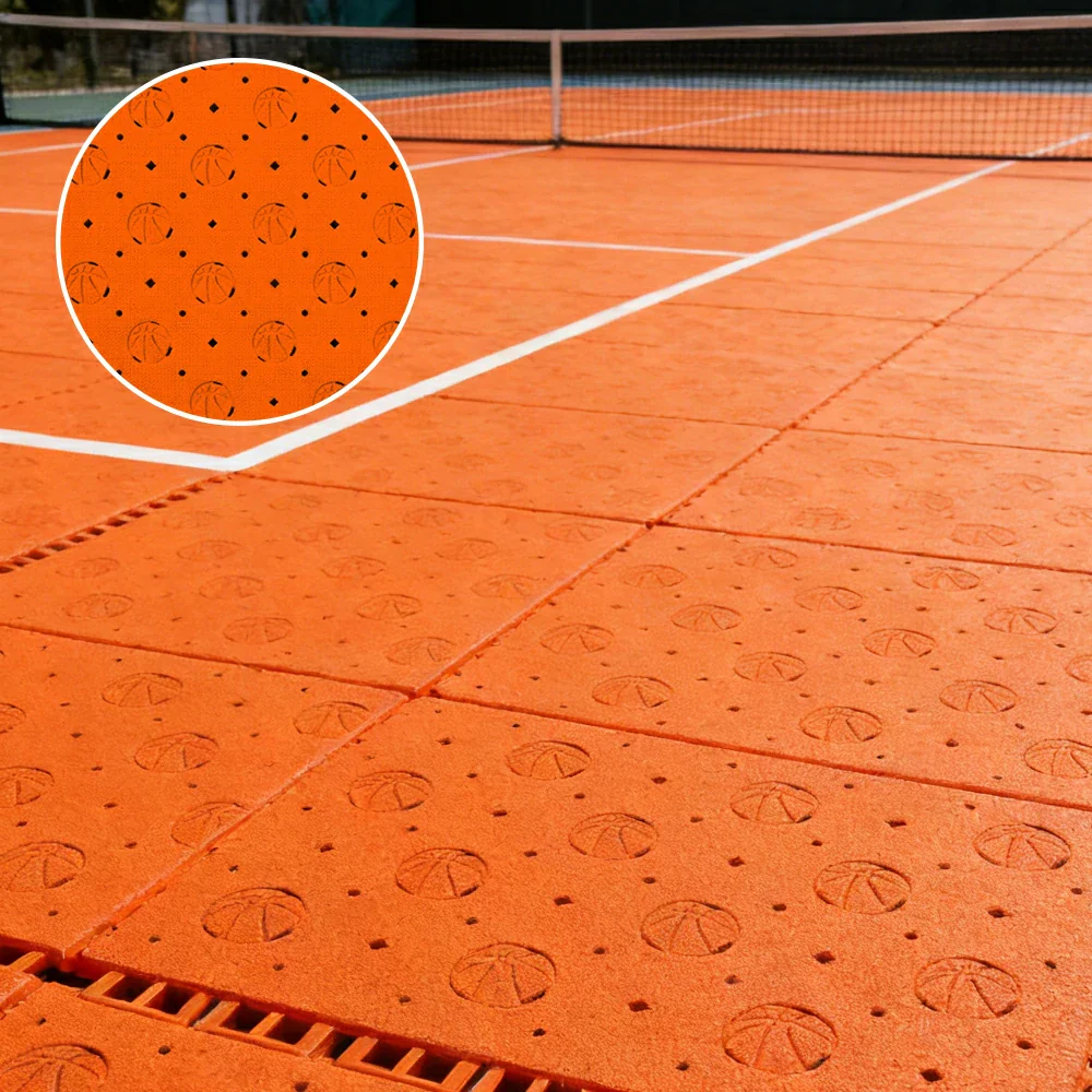 DUNK MASTER Outdoor Sports Flooring Tiles Interlocking Anti-Slip Court Floor 30.48cm Modular Tiles 10/20/30sqm Basketball Court Playground - Orange - Image 2